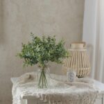 Zheart Fake Eucalyptus Stems in Glass Vase with Faux Water,14" Artificial Plants Eucalyptus Leaves for Shelf Desk Bathroom Farmhouse Room Coffee Table Home Decor (Sage Green) - Image 8