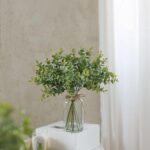 Zheart Fake Eucalyptus Stems in Glass Vase with Faux Water,14" Artificial Plants Eucalyptus Leaves for Shelf Desk Bathroom Farmhouse Room Coffee Table Home Decor (Sage Green) - Image 10