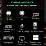 HP ProDesk 600 G6 SFF Desktop Computer Tower PC, Intel 6-Core i5-10400, 16GB DDR4 RAM, 512GB PCIe SSD, WiFi Adapter, RJ-45, 2 DisplayPort, Type-C, Keyboard and Mouse, Windows 11 Professional - Image 3