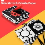 URMYWO Black and White Baby Toys, Tummy Time High Contrast Newborn Toys 0-3 Months, Soft Baby Book, Visual Stimulation Montessori Sensory Infant Toys 0-6-12 Months, Shower Gift for Boys Girls - Image 6