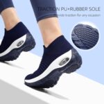 STQ Walking Shoes Women Slip on Sneakers Non Slip Work Arch Support Tennis Plantar Fasciitis Orthopedic Breathable Mesh Comfortable Ladies Nursing - Image 7