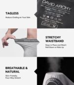 DAVID ARCHY Mens Trunks Underwear Soft Breathable Rayon Made from Bamboo Trunk No Fly Pouch - Image 5