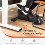 Sunny Health & Fitness Dual Function Under Desk Pedal Exerciser, Portable Indoor Cardio Mini Bike at Home, Arm/Leg Cycle for Seniors, Optional Magnetic, Motorized & Free SunnyFit App Bluetooth Connect - Image 6