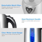 Aigostar Electric Kettle, 1.7L Electric Tea Kettle with LED Illumination, Hot Water Kettle Electric for Tea and Hot Water, Fast Boiling Kettle with Auto-Shutoff & Boil-Dry Protection, BPA Free - Image 3