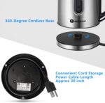 Aigostar Electric Kettle, 1.7L Electric Tea Kettle with LED Illumination, Hot Water Kettle Electric for Tea and Hot Water, Fast Boiling Kettle with Auto-Shutoff & Boil-Dry Protection, BPA Free - Image 4