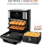 Air Fryer Oven 1800W, 12.7QT Capacity, Touchscreen Panel, Automatic Shut-Off, Toaster + Airfryer – Black & Stainless Steel – Mondial - Image 3