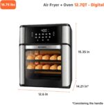 Air Fryer Oven 1800W, 12.7QT Capacity, Touchscreen Panel, Automatic Shut-Off, Toaster + Airfryer – Black & Stainless Steel – Mondial - Image 10
