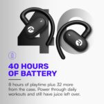 Raycon Fitness Open Ear Earbuds – Open Ear Headphones, Earbuds Wireless Bluetooth, Running Headphones, Sweat & Water-Resistant Earphones, 40 Hours Battery Life (Black) - Image 4