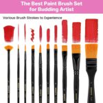 59pcs Acrylic Paint Set - Art Supplies Kit With 24 Non-Toxic Paints, Easel, Brushes, Canvas for Kids, Artists and Beginners, Pink - Image 6