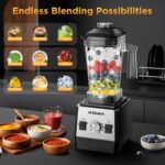 Blender, Countertop Blenders for Kitchen with 64oz Pitcher, Powerful 25000 PRM Blender for Smoothies, Ice Crushing, Frozen Fruits, Milkshakes, Pulse Function, Self-Cleaning (Black-Galxy) - Image 3
