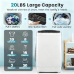 Nictemaw 2.8 Cu.ft Portable Washer, 20 lbs Capacity Full Automatic Washing Machine with Drain Pump, 10 Wash Programs & LED Display, Compact Clothes Washer for Apartments, RV, Dorm, Home, Off-white - Image 3