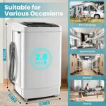 Nictemaw 2.8 Cu.ft Portable Washer, 20 lbs Capacity Full Automatic Washing Machine with Drain Pump, 10 Wash Programs & LED Display, Compact Clothes Washer for Apartments, RV, Dorm, Home, Off-white - Image 4