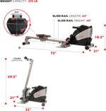 Sunny Health & Fitness Rowing Machine for Low Impact Full Body Workouts Home Training, Flip-able Equipment for EZ-Storage, Optional Magnetic or Air Resistance w/Free SunnyFit App Connection - Image 5