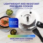 Universal (3.7 Quart / 3.5 Liter) Small Anti-Rust Ultra Pressure Cooker, Aluminum Pressure Cooker for 4 Servings, Even Heat Distribution, Diameter 9.4 inches, Height 7 inches - Image 3