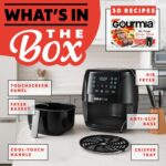 Gourmia Air Fryer - 4 Qt Capacity, FryForce360º, Digital Display with 8 Presets, Roast, Bake, Broil, Dehydrate, Dishwasher Safe Accessories, Compact, Black - Image 7