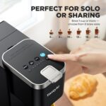 Single Serve Coffee Maker, Iced and Hot Coffee Machine for K Cup & Grounds, Compact Design, 40oz Removable Water Reservoir, 6 to 24 Oz Brew Sizes, Fits 7.3" Travel Mug, Black - Image 6