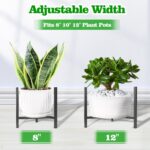 Airpark Plant Stand Indoor Adjustable, Metal Modern Plant Stands, Heavy Duty Stable Plant Pot Flower Holder Indoor Outdoor Corner, Fit 8 9 10 11 12 inch Pots, Black (Pot & Plant Not Included) - Image 3