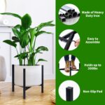 Airpark Plant Stand Indoor Adjustable, Metal Modern Plant Stands, Heavy Duty Stable Plant Pot Flower Holder Indoor Outdoor Corner, Fit 8 9 10 11 12 inch Pots, Black (Pot & Plant Not Included) - Image 5