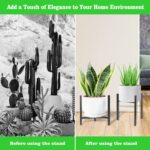 Airpark Plant Stand Indoor Adjustable, Metal Modern Plant Stands, Heavy Duty Stable Plant Pot Flower Holder Indoor Outdoor Corner, Fit 8 9 10 11 12 inch Pots, Black (Pot & Plant Not Included) - Image 9