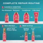 OGX Repair & Protect Bond Protein Repair 450°F Heat Protect Spray, Weightless Repair Mist for Nonstop Damage Protection* for All Hair Types, Heat Spray Preps Hair for Styling, 6.5 fl. oz - Image 8