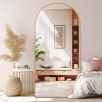 Arched Full Length Mirror, 71x32 Oversized Floor Mirror with Stand, Gold Mirror Full Length, Aluminum Full Body Dressing Mirrors with Arched-Top, Leaning for Living Room, Bedroom - Image 6