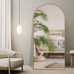 Arched Full Length Mirror, 71x32 Oversized Floor Mirror with Stand, Gold Mirror Full Length, Aluminum Full Body Dressing Mirrors with Arched-Top, Leaning for Living Room, Bedroom - Image 7