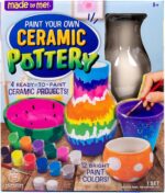 Made By Me Paint Your Own Ceramic Pottery, Fun Ceramic Painting Kit for Kids, Paint Your Own Ceramic Pottery Dish, Flower Pot, Vase & Bowl, Great Staycation Activity for Kids Ages 6, 7, 8, 9, Multi - Image 3