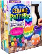 Made By Me Paint Your Own Ceramic Pottery, Fun Ceramic Painting Kit for Kids, Paint Your Own Ceramic Pottery Dish, Flower Pot, Vase & Bowl, Great Staycation Activity for Kids Ages 6, 7, 8, 9, Multi - Image 4