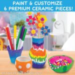 Made By Me Paint Your Own Ceramic Pottery, Fun Ceramic Painting Kit for Kids, Paint Your Own Ceramic Pottery Dish, Flower Pot, Vase & Bowl, Great Staycation Activity for Kids Ages 6, 7, 8, 9, Multi - Image 10