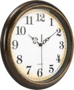 Wall Clock Battery Operated Silent Non-Ticking Vintage Wall Clocks for Kitchen, School, Living Room (12Inch, Bronze) - Image 9
