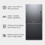 Dell Tower Plus Desktop EBT2250 - Intel Core Ultra 9-285 Processor, 32GB DDR5 RAM, 2TB SSD, NVIDIA GeForce RTX 5070 12GB GDDR7, Intel Wi-Fi 7, Windows 11 Home, Onsite Service - Black - Image 9