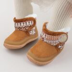 L-RUN Baby Boots for Infant Toddler Boys Girls Ankle Warm Suede Plush Lining House Slippers Little Kids Winter Shoes for Indoor Outdoor Walking - Image 3
