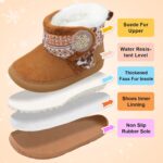 L-RUN Baby Boots for Infant Toddler Boys Girls Ankle Warm Suede Plush Lining House Slippers Little Kids Winter Shoes for Indoor Outdoor Walking - Image 4