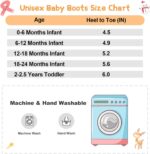 L-RUN Baby Boots for Infant Toddler Boys Girls Ankle Warm Suede Plush Lining House Slippers Little Kids Winter Shoes for Indoor Outdoor Walking - Image 7