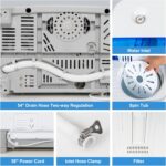 COSTWAY Portable Washing Machine, Twin Tub 22Lbs Capacity, Compact Washer(13.2Lbs) and Spinner(8.8Lbs) with Control Knobs, Built-in Drain Pump, Semi-Automatic Laundry washer for Apartment, RV (Blue) - Image 10