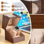 Automatic Single Watch Winder Box for Rolex and Other Watches, Ultra Quiet Japanese Motor, Self Winding Rotating Wooden Watch Case, Battery or Type-C Powered, Premium Watch Box for Men and Women - Image 3