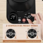 Secura Electric Gooseneck Kettle, 5 Variable Presets for Coffee Tea Brewing, 100% Stainless Steel Inner Tea/Coffee Kettle with 1.5H Keep Warm, 1200 Watt Quick Heating Pot, 0.8L, Matt Black - Image 5