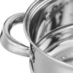 3.0 Quart Steamer Pot for Cooking, 2-tier Steam Pots with Lid for Cooking Vegetables, Seafood, Soups, Food and Pasta - Image 4