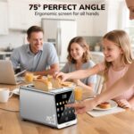 Keenstone Toaster 2 Slice, Digital Smart Toaster with TouchScreen, Dual Control Panel, Single Slot Toasting, Timer, Reheat & Defrost for Bagels, Bread, Waffles, Stainless Steel Kitchen Essentials - Image 3