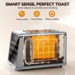 Keenstone Toaster 2 Slice, Digital Smart Toaster with TouchScreen, Dual Control Panel, Single Slot Toasting, Timer, Reheat & Defrost for Bagels, Bread, Waffles, Stainless Steel Kitchen Essentials - Image 4