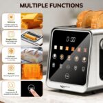 Keenstone Toaster 2 Slice, Digital Smart Toaster with TouchScreen, Dual Control Panel, Single Slot Toasting, Timer, Reheat & Defrost for Bagels, Bread, Waffles, Stainless Steel Kitchen Essentials - Image 5