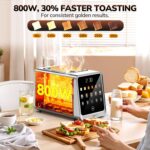 Keenstone Toaster 2 Slice, Digital Smart Toaster with TouchScreen, Dual Control Panel, Single Slot Toasting, Timer, Reheat & Defrost for Bagels, Bread, Waffles, Stainless Steel Kitchen Essentials - Image 6