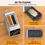 Keenstone Toaster 2 Slice, Digital Smart Toaster with TouchScreen, Dual Control Panel, Single Slot Toasting, Timer, Reheat & Defrost for Bagels, Bread, Waffles, Stainless Steel Kitchen Essentials - Image 10
