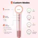 Hair Dryer, 160,000 RPM High-Speed Ionic Blow Dryer for Fast Drying, Professional Lightweight Hairdryer with Diffuser, Magnetic Nozzle, 4 Temps & 2 Speeds, Low Noise for Travel & Home - Pink - Image 9