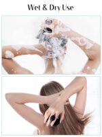 HEETA Scalp Massager Hair Growth, Soft Silicone Scalp Scrubber Shampoo Brush for Exfoliation, Dandruff Removal Head Massage Stress Relax, Wet & Dry Use for Thick Thin Curly Hair Care, Black - Image 6