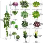 Anoak Artificial Succulent Plants - 16 Pcs Set Faux Succulents Unpotted Fake Succulent Plants, Premium Crafting DIY Floral Decor for Home Garden Office Party (High Realistic) - Image 8
