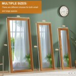 Full Length Mirror,71x32 Inch Full Length Mirror Wall Mounted,Vertical Hanging,Leaning Standing for Bedroom,Living Room,Rectangular Wooden Frame,Walnut Color. - Image 6