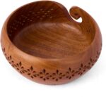 GURU JEE™ Handmade Wooden Yarn Bowl Wool Ball Holder Knitting Bowl Crochet Holder Gifts Showpiece (Natural_Brown_Jali_1) (1 Piece) - Image 6