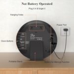 WallarGe Large Digital Wall Clock with LED Display, Electric Wall Clock with Temperature, Auto DST, Date, and Day, 5-Level Brightness for Office, Bedroom, Living Room, Classroom Décor - Image 9