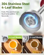 Immersion Blender 5 in 1 Hand Blender, Abuler 1000W Hand Mixer Stick,12 Speed Handheld Blender 304 Stainless Steel with 600ml Mixing Beaker, 500ml Chopper, Whisk and Milk Frother for Soup, Baby Food - Image 3